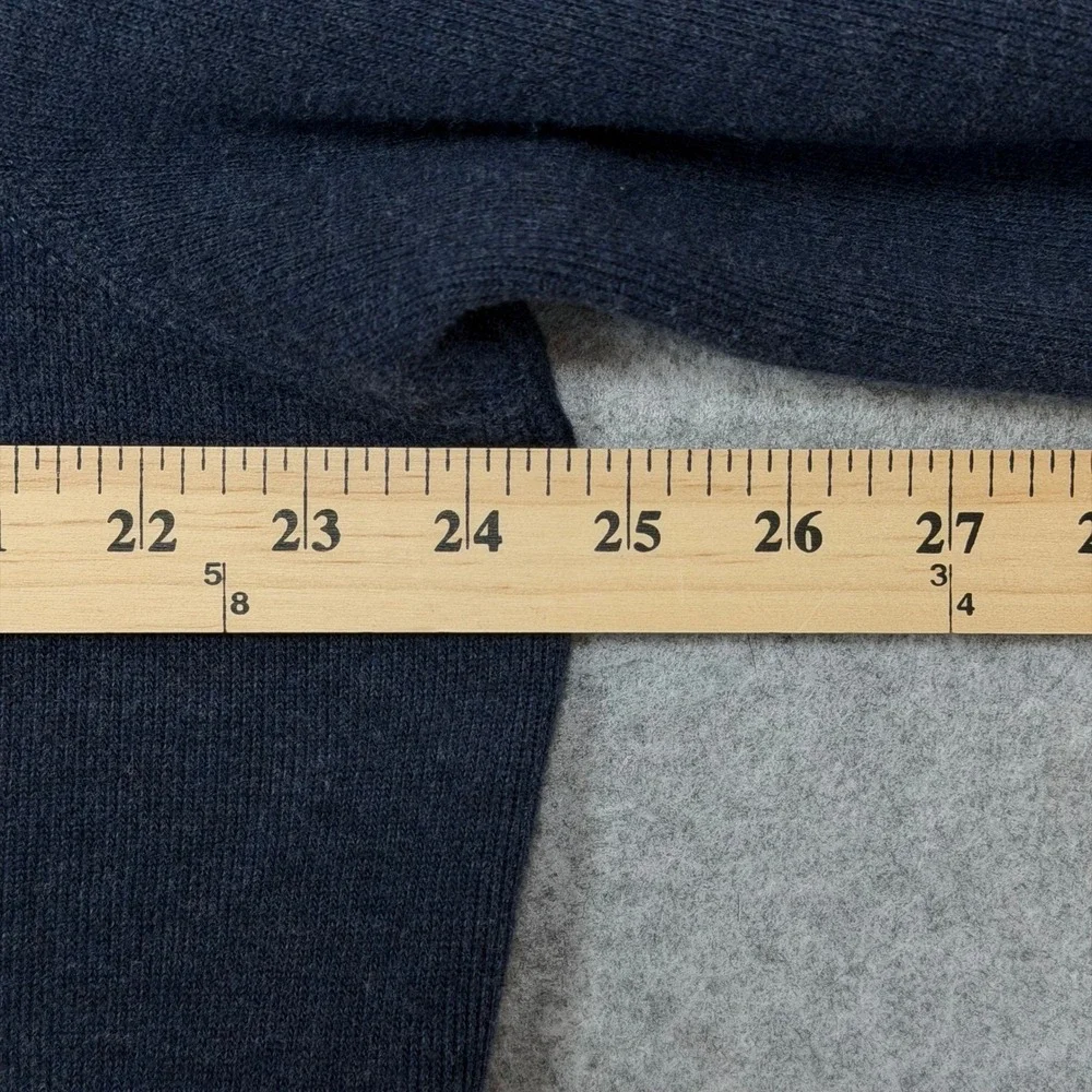 VTG Polo Ralph Lauren Knit Sweater Full Zip Hoodie Navy XL Leather Zip Preppy